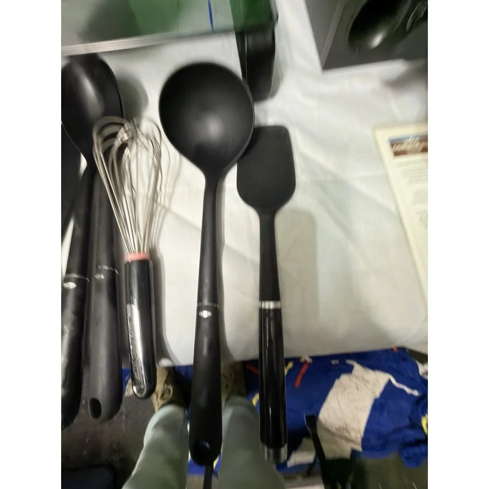 Mixed Brand Kitchen Utensil Set w/ Holder – Silicone Tools,‎ Whisk, Shears